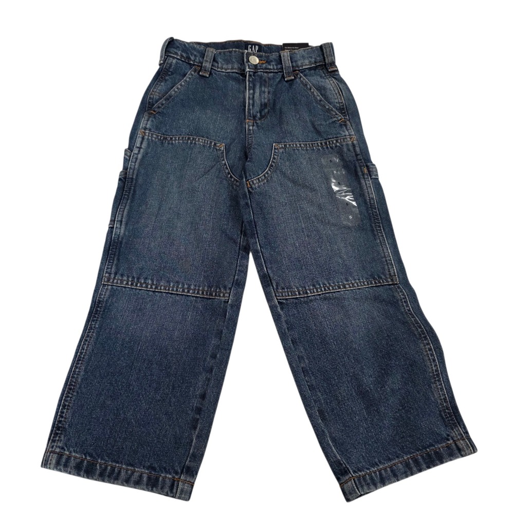 Gap Carpenter Jeans Boys Blue 5 Denim Medium Wash 90s Adjustable Waist Play